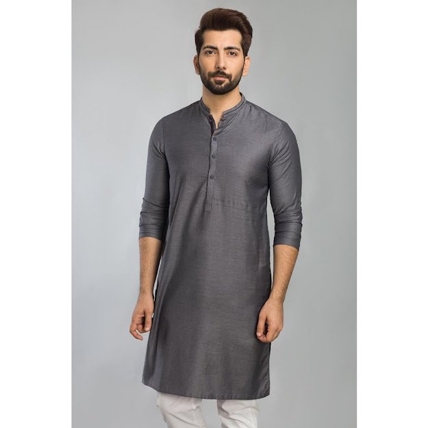 Men's Grey Clolour Kurta