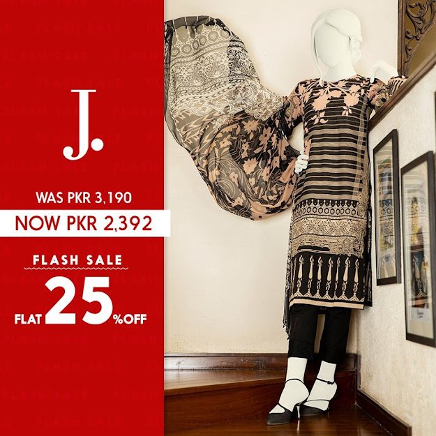 Junaid Jamsheed Black color lawn 3 PC suits collection