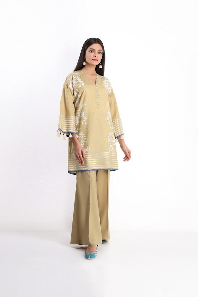 khaadi brown lawn shirt shalwar