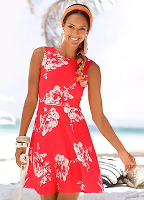 Black Floral Viscose Beach time dress