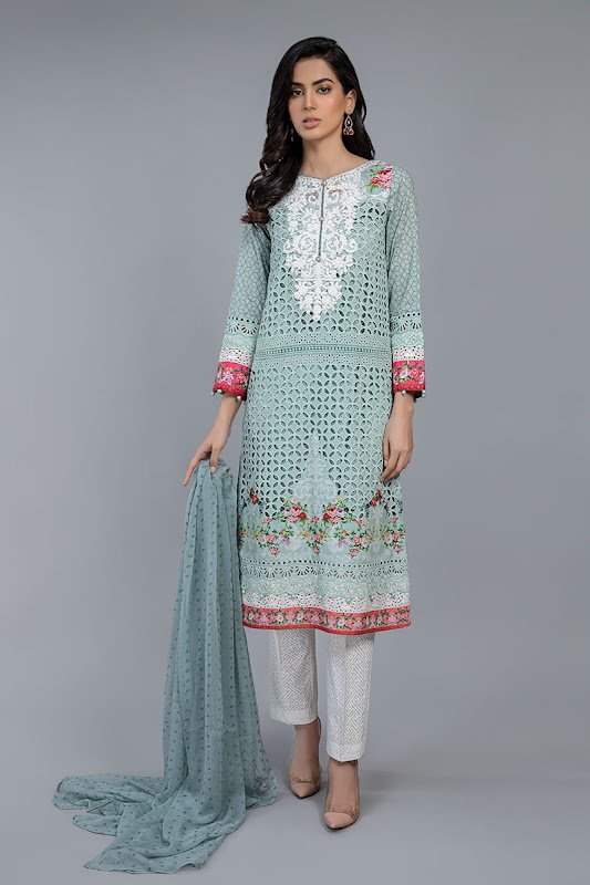 Maria B Sea green suit long shirt