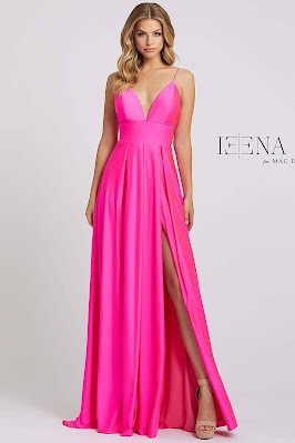 Sweetheart A-line Ieena for Mac Duggal Evening Dress Electric Pink Color