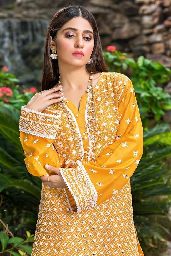 Warda lawn regular shirt Yellow color