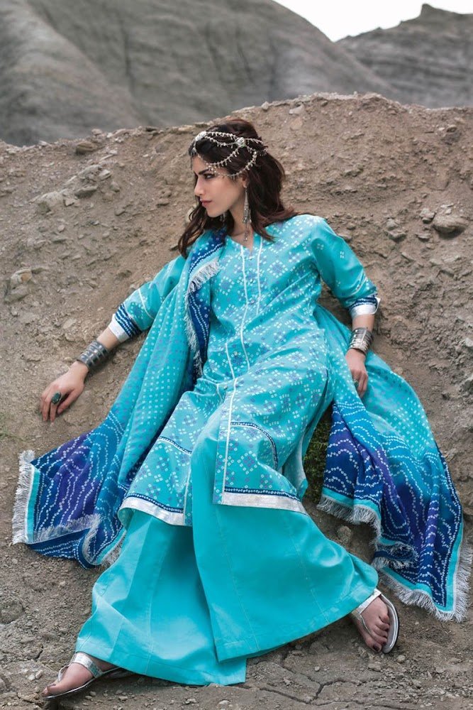 Gul Ahmed Blue Lawn suit