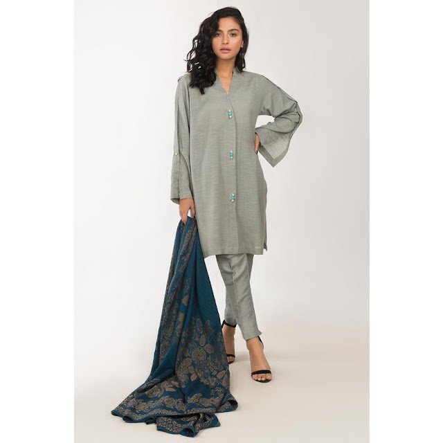 ready to wear light grey color viscose suit winter collection