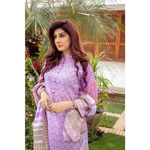 Gul Ahmed light purple color suit unstitched mother's collection