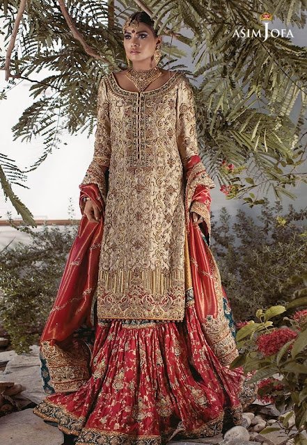 asim Jofa Bridal dress gharara shirt
