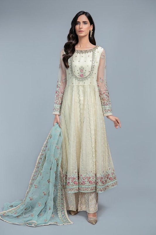 Maria B Off white suit Organza