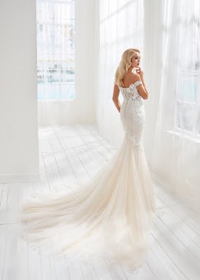 Randy Fenoli Mermaid Embroidered Tulle Bridal Dress