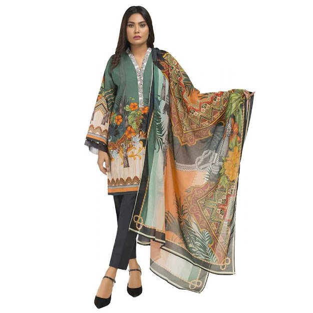 Gul Ahmed Beige color suits ready wear digital collection