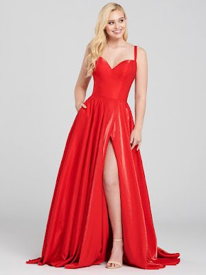 Ellie Wilde A-line Red Color Prom Dress