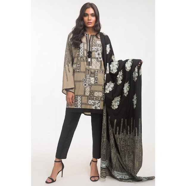 Gul Ahmed Dark green color suits ready to wear solid