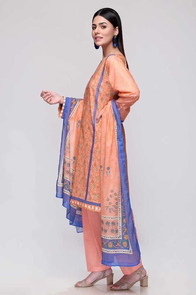 Gul Ahmed Orange Suit Mother's Collection