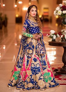 Ali Xeeshan Blue Color & Multi Color Lehenga choli collection