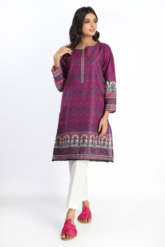 Khaadi Printed Kurta purple color