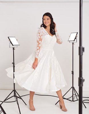 Maria- avromantic short ivory color wedding dress