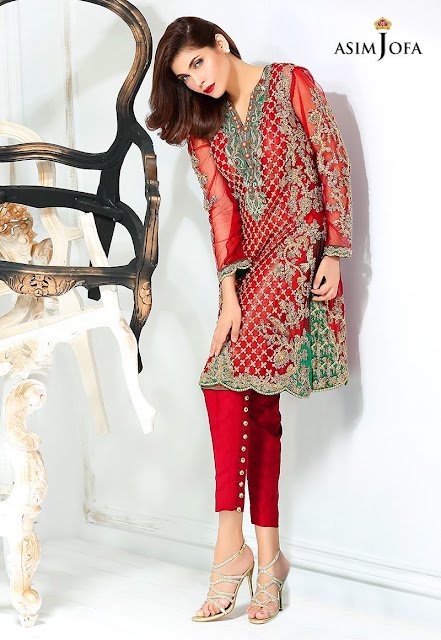 asim Jofa formal net red shirt Bridal dress