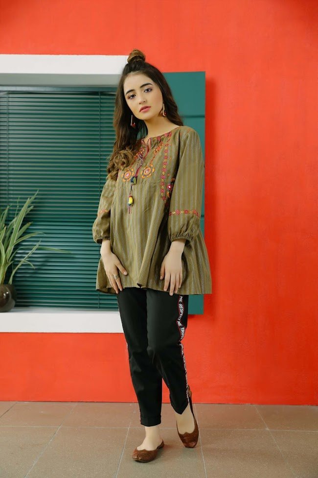 Ethnic Brown Yarn Dyed Shirt