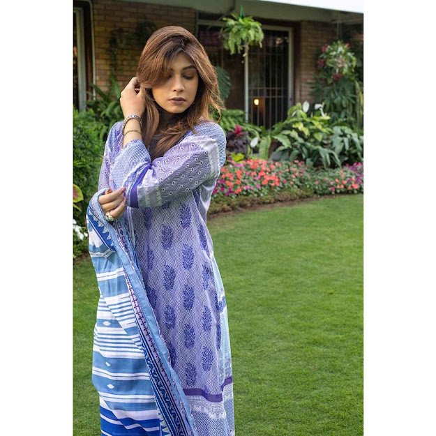 Gul Ahmed Light Blue color unstitched mothers collection