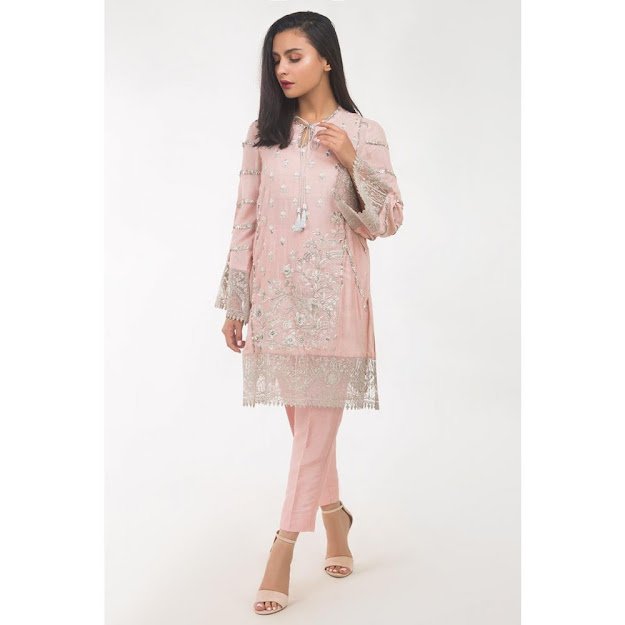 Gul Ahmed women eid collection pink color khadi suit