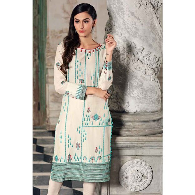 Gul Ahmed off white color luxury suit Eid collection