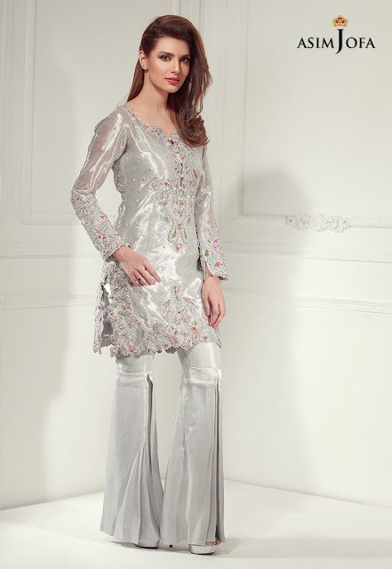 Asim Jofa Formal Bridal tissue straight shirt