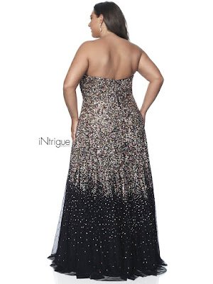 Sweetheart A-line Intrigue by Blush plus size porn dress lvory color Back side