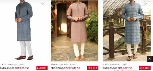 J. Junaid jamshed Men kurta collection