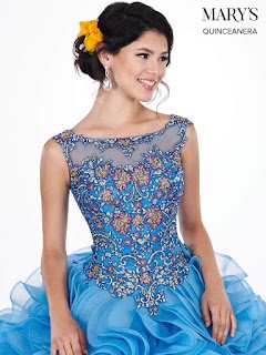 Periwinkle Multi Color Ball Gown Dress front Design