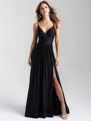 V-neck Madsion James Prom Dresses Black color