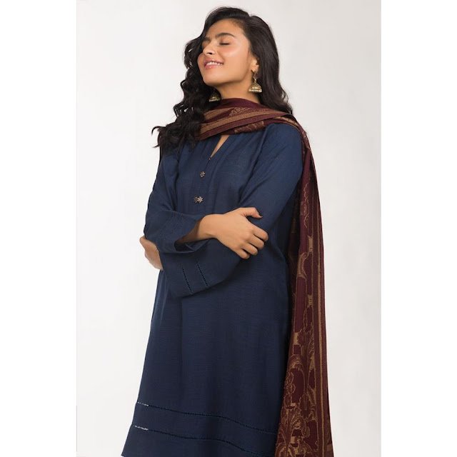 Ready to wear blue color viscose suit winter collection