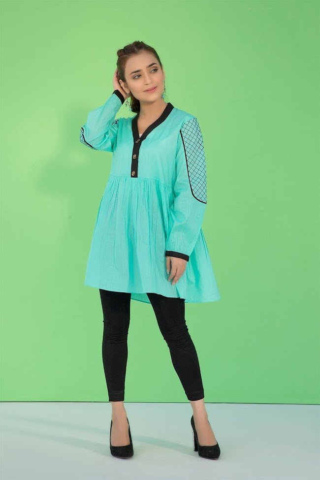 Warda lawn shirt Light green printed