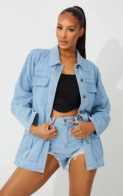 US Light Blue Wash Denim Jacket
