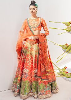 Orange Color Mayun Lehenga Dress