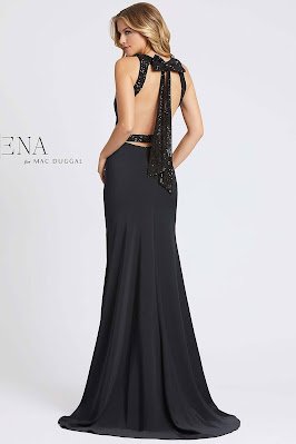 Open Back Evening Dress Ieena for Mac duggal Black Dress
