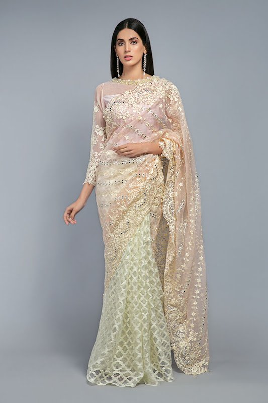 Maria B organza & Jacquard organza pink color