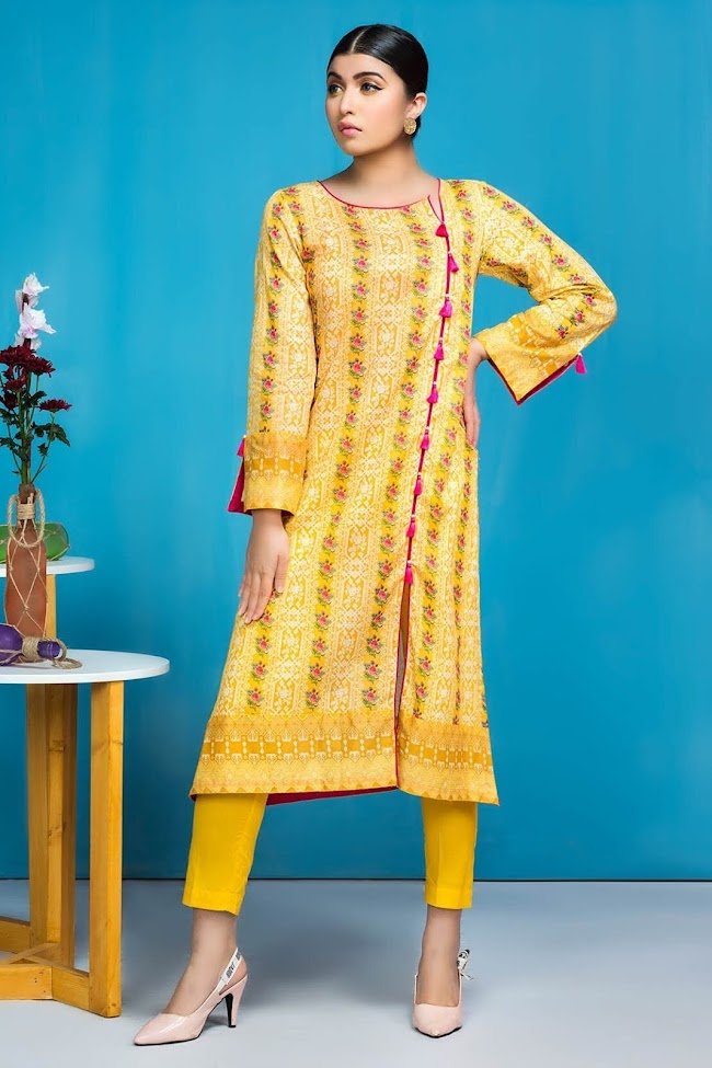 Warda Yellow Lawn shirt with trouser