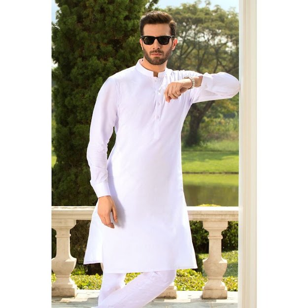 Gul Ahmed chairman latha Men's collection pure white cotton