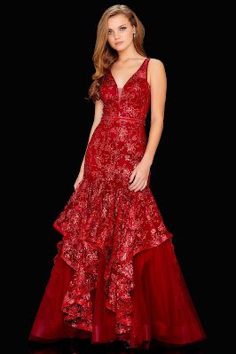 V-plunging prom/Maxi Dresses Amarra Rose Gold