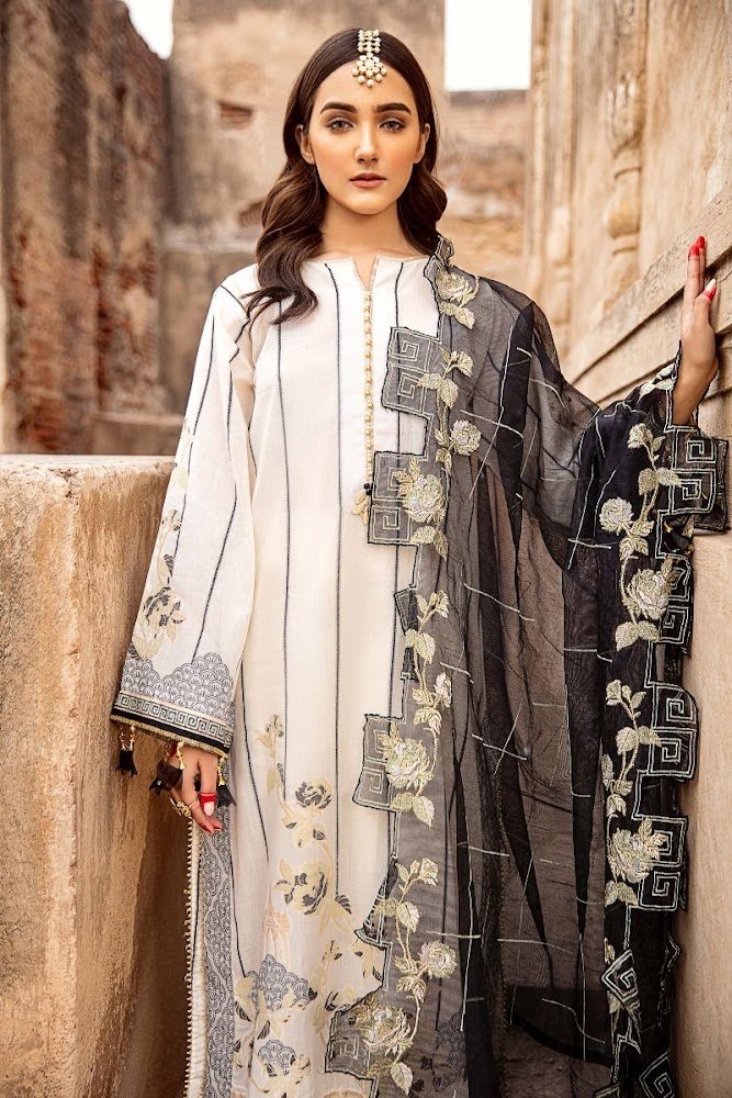 Gul Ahmed Black & White Embroidered Jacquard collection