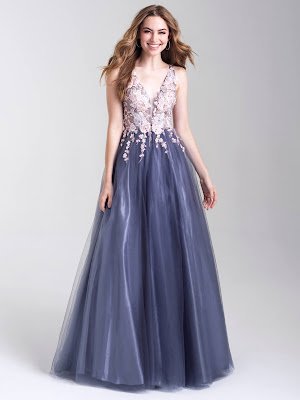 Plunging neckline dresses prom dress Madison James Multi color