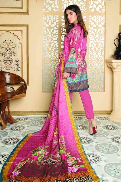 Gul ahmed winter unstitched light pink colour and khaddar printed suit