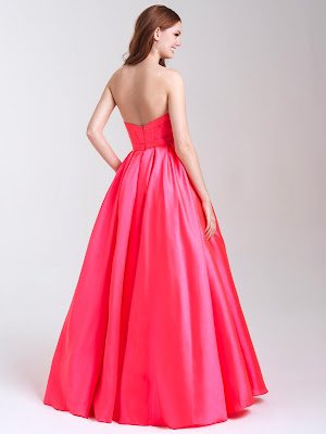 Strapless Prom Dresses madison James Pink Color Back side