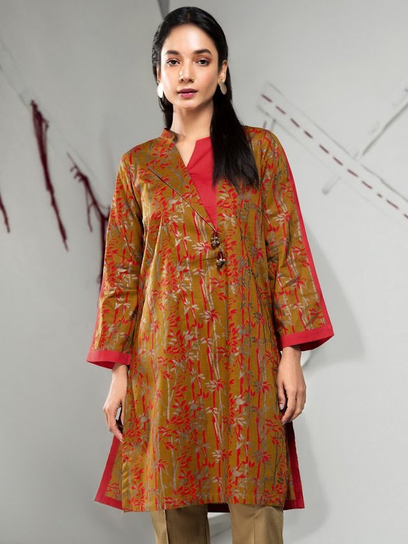 Limelight unstitched lawn shirt yellow printed