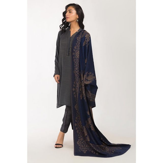 ready to wear Grey color viscose suit winter collection