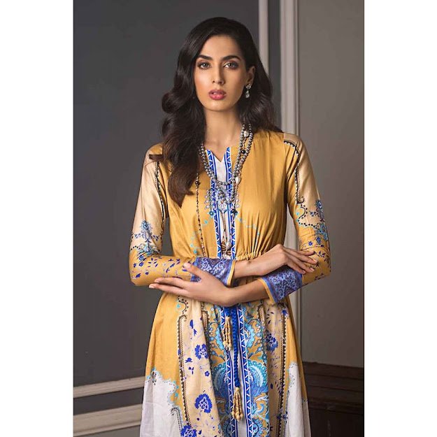 Gul Ahmed yellow color suit luxury suit collection