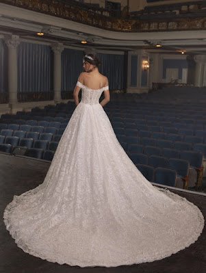 Strapless Off the shoulder Ball Gown Sequin Bridal Dress