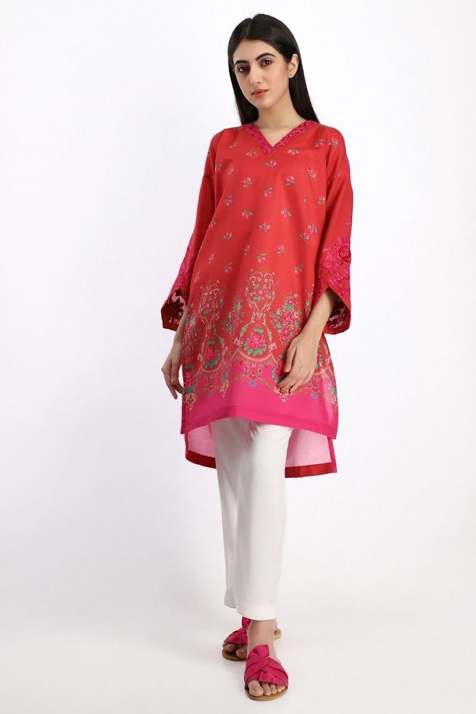 Khaadi khaadr kurta kurta embroidered red