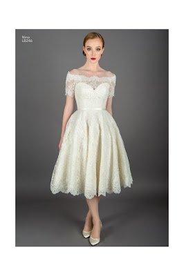 Nina Lace off shoulder short wedding dress