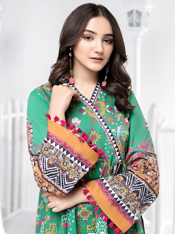 Limelight Lawn shirt Green color